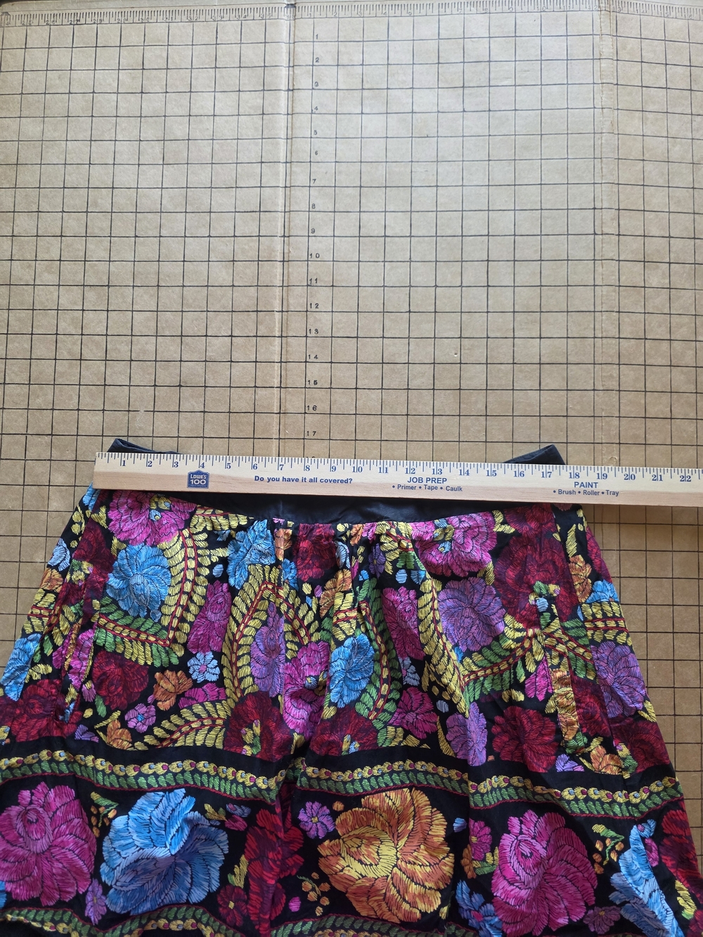 Anthropologie Edmé & Esyllte Boho Floral Midi Skirt Sz L A-Line Cotton - Picture 7 of 11